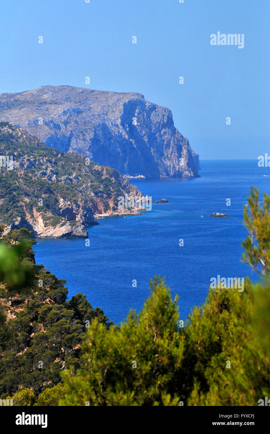 Punta Fabiolet, costa occidentale, Mallorca, Spagna Foto Stock