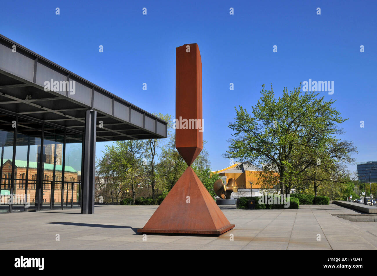 Obelisco rotto, da Barnett Newman, Nuova Galleria Nazionale, il Kulturforum, Grosser Tiergarten, il Tiergarten, nel quartiere Mitte di Berlino, Germania 7 Neue Nationalgalerie Foto Stock