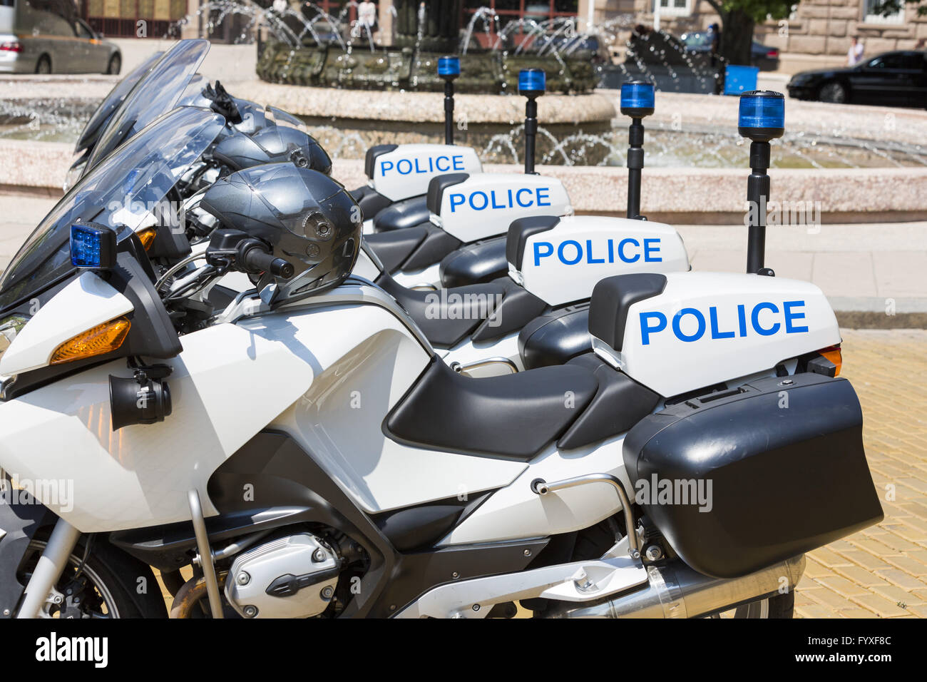 La polizia di motocicli Foto Stock