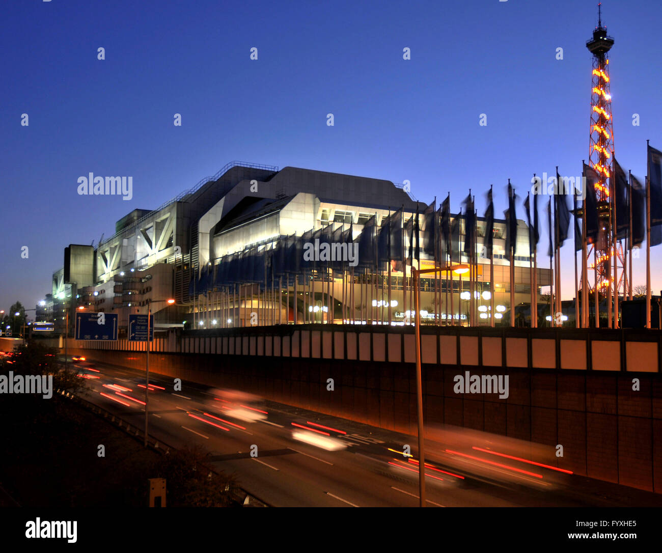 Quartiere fieristico ICC, il Centro Congressi Internazionale, Westend, Charlottenburg-Wilmersdorf, Berlino, Germania / ICC Internationales Congress Centrum, centro congressi Foto Stock