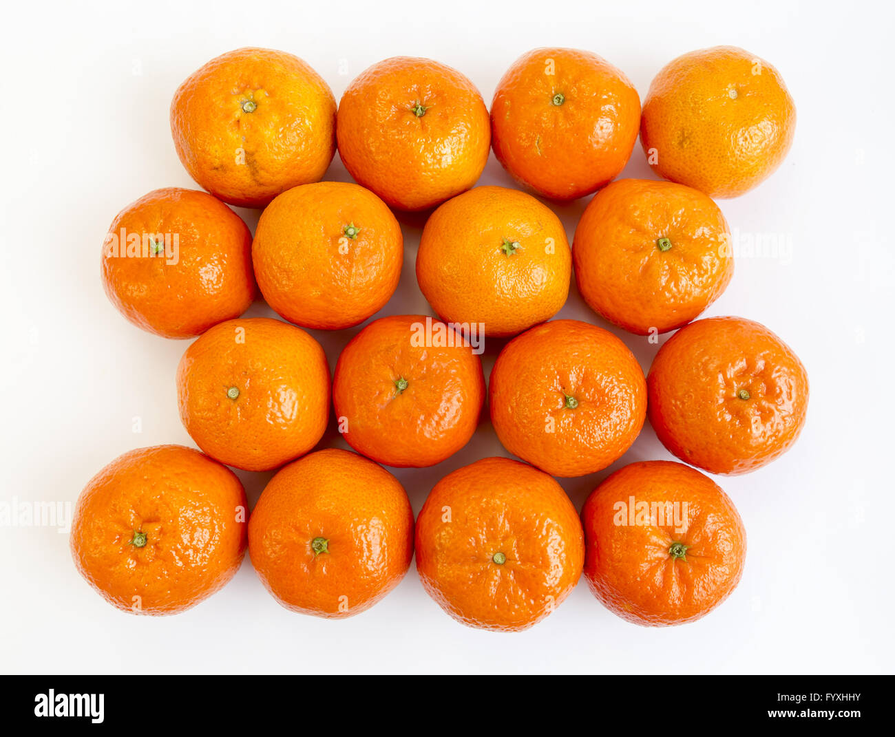 Tangerini su bianco Foto Stock