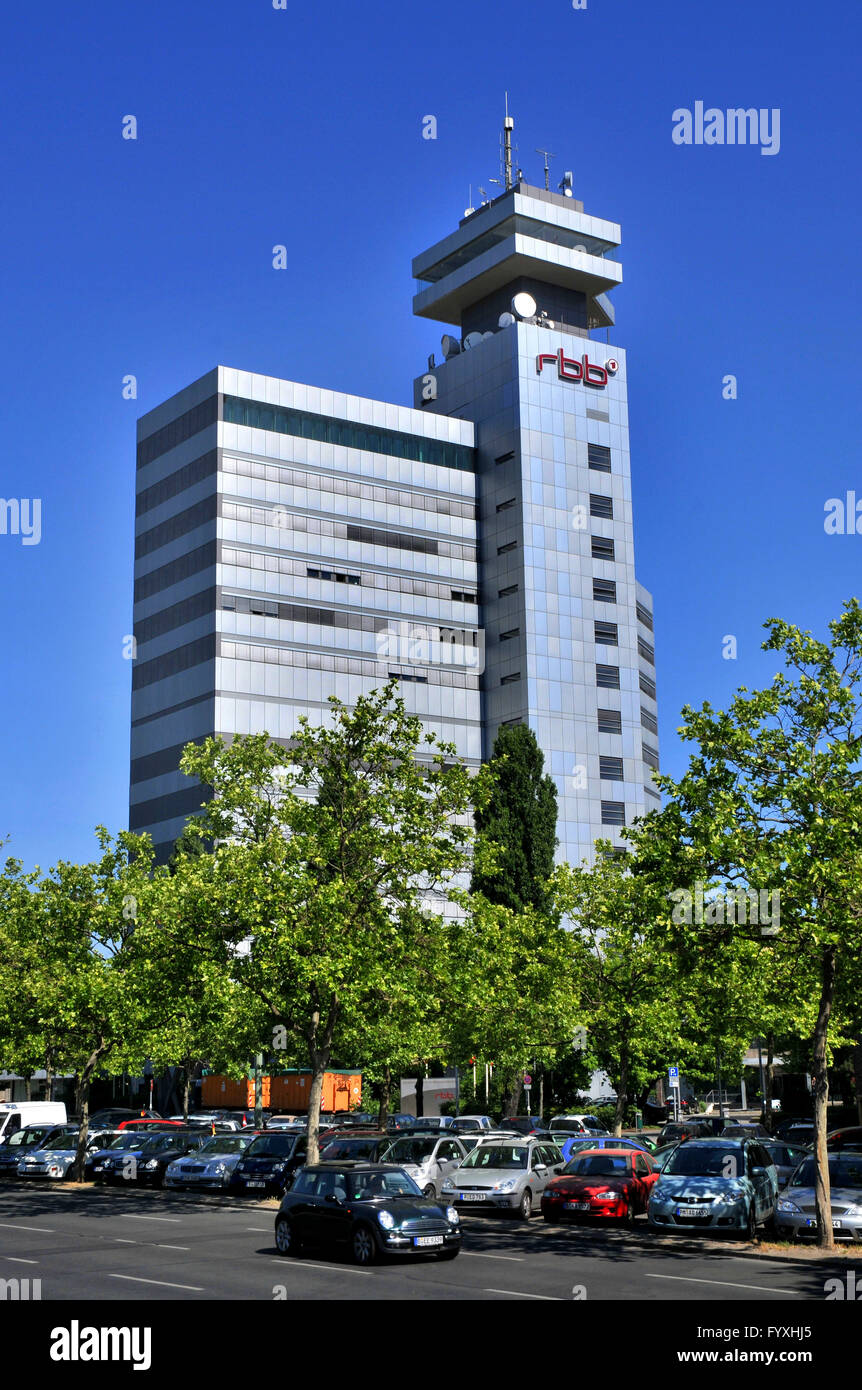 RBB edificio, Rundfunk Berlin Brandenburg, Masurenallee, Berlin-Westend, Charlottenburg-Wilmersdorf, Berlino, Germania Foto Stock