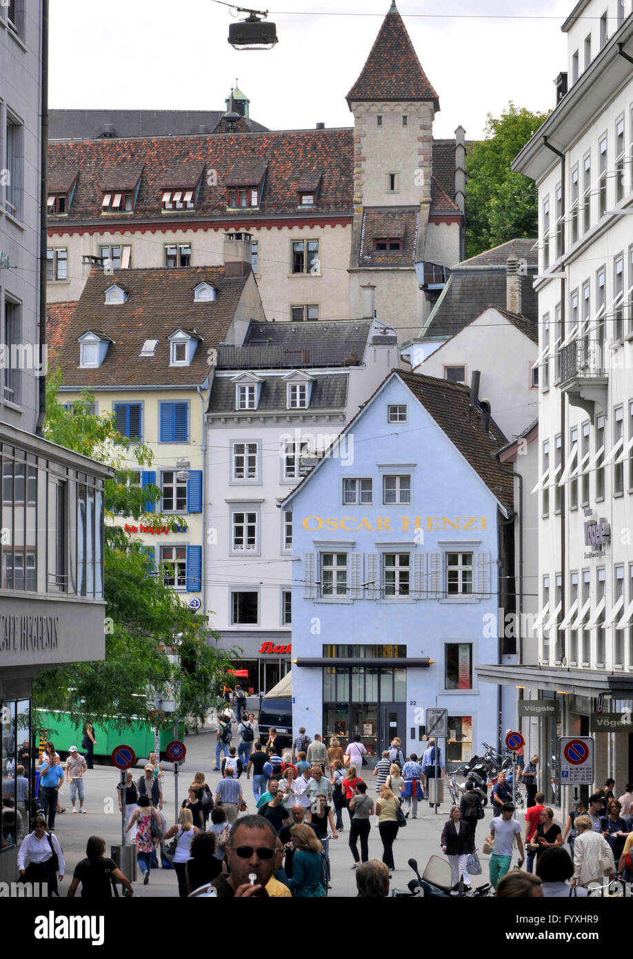 Barfusserplatz, città vecchia, Basilea, Basilea Città, Svizzera / Basilea, Barfüsserplatz, Barfi, Seibi Foto Stock