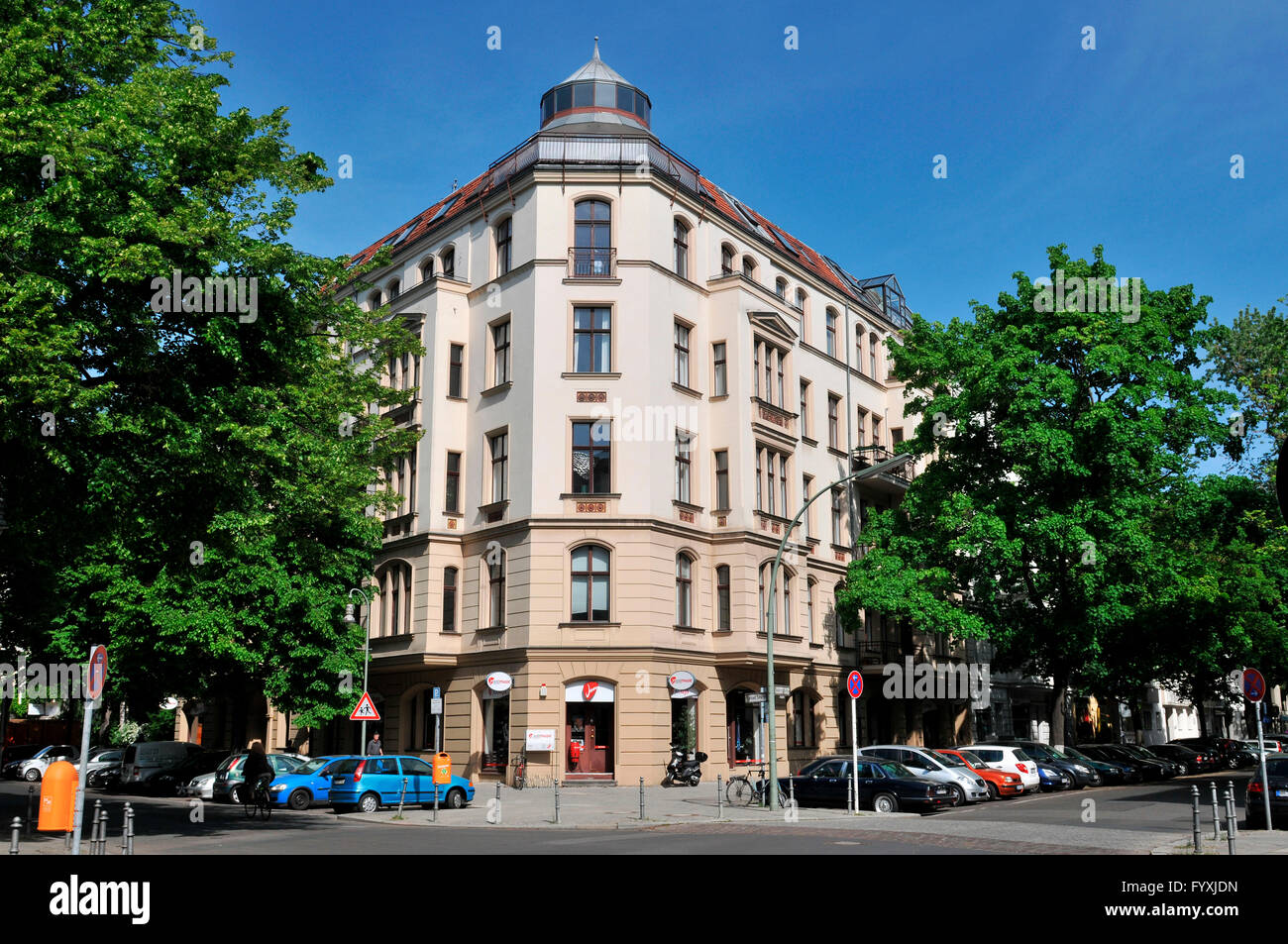 Vecchio edificio, Fasanenstrasse, Charlottenburg di Berlino, Germania / epoca Gründerzeit Foto Stock