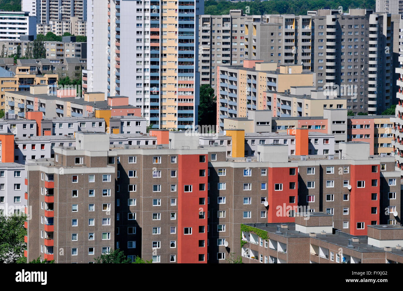Sviluppo di alloggiamento, Gropiusstadt, Neukolln, Berlino, Germania / Neukölln Foto Stock