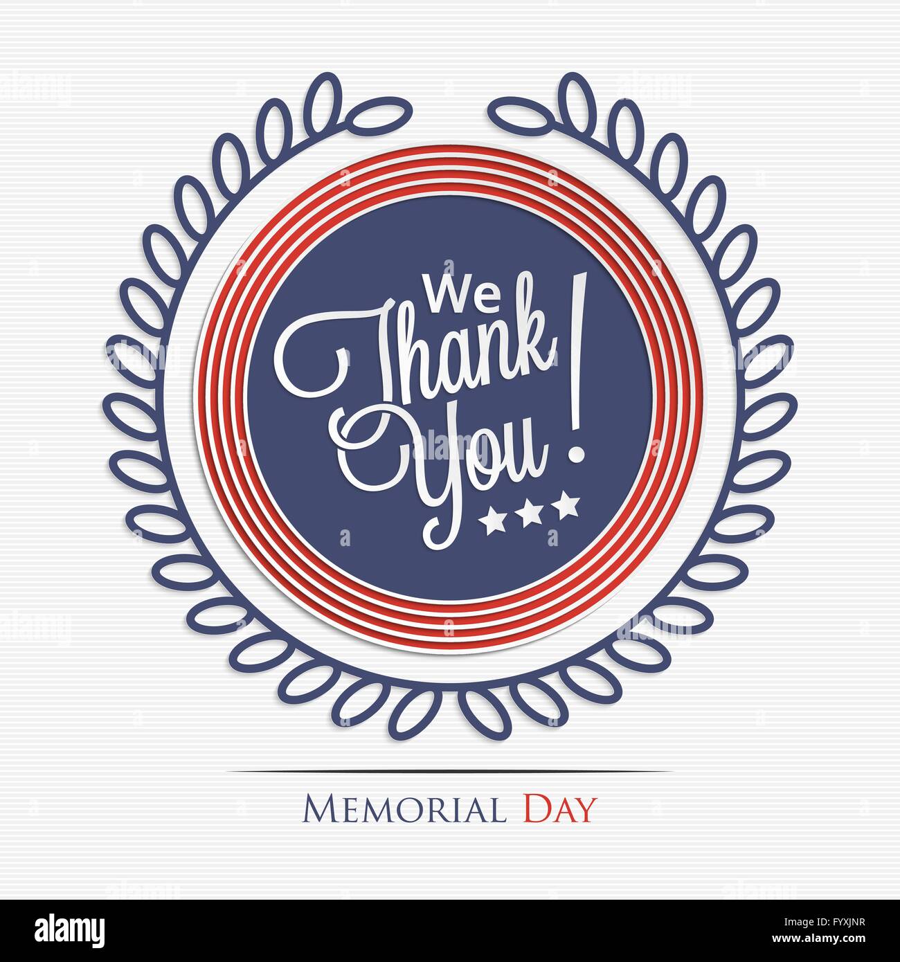 Il Memorial Day. Vi ringraziamo di scritte per il tuo design Illustrazione Vettoriale