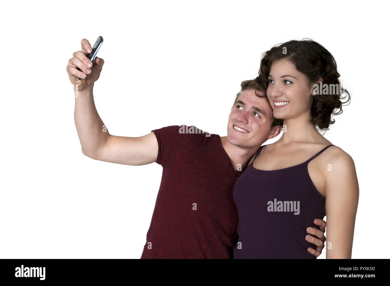 Giovane prendendo un selfie Foto Stock