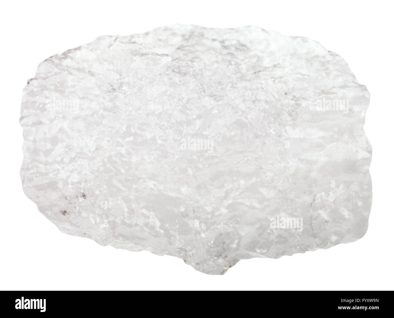 Le riprese in modalità macro di minerali naturali di pietra - ammonio solfato di alluminio (allume di ammonio, allume) pietra grezza isolato su bianco backgroun Foto Stock