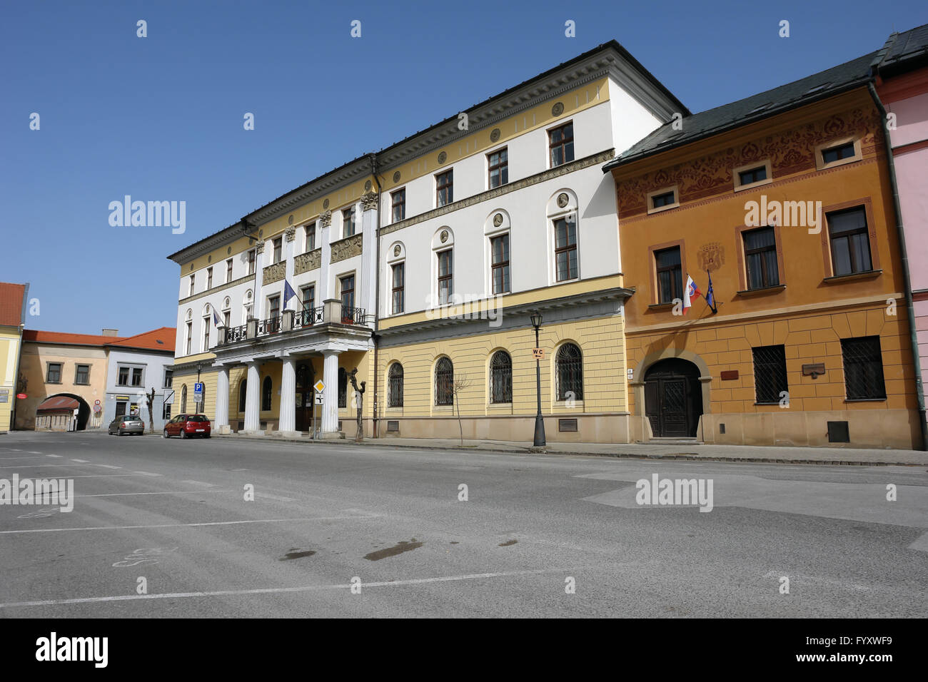 Levoca, Presov, Slovacchia - 03 Aprile 2016: vista sulla grande Casa provinciale di Levoca, Slovacchia. Foto Stock