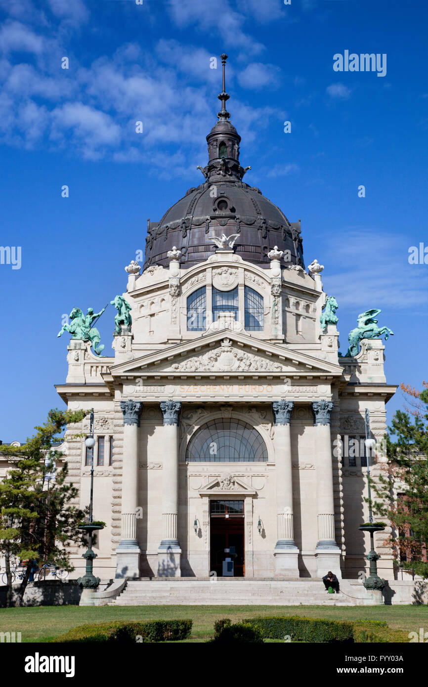 Szechenyi thermal bath, Budapest, Ungheria Foto Stock