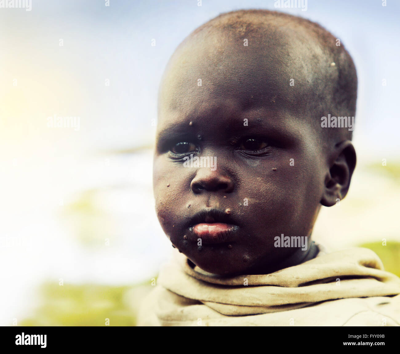 Povero bambino ritratto. Tanzania, Africa Foto Stock