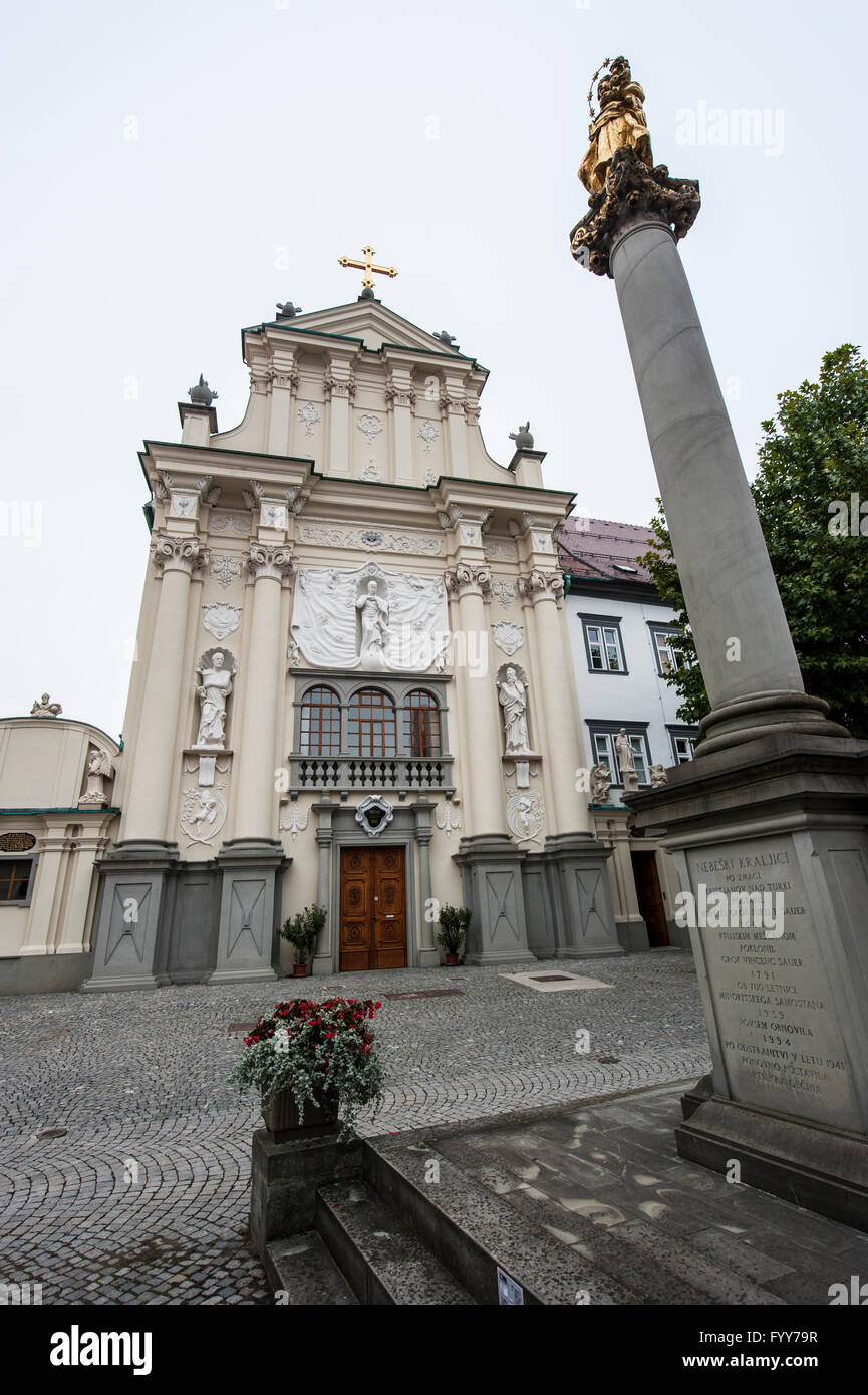 Ptuj - la città più antica della Slovenia. San Pietro e Paolo Chiesa. Foto Stock
