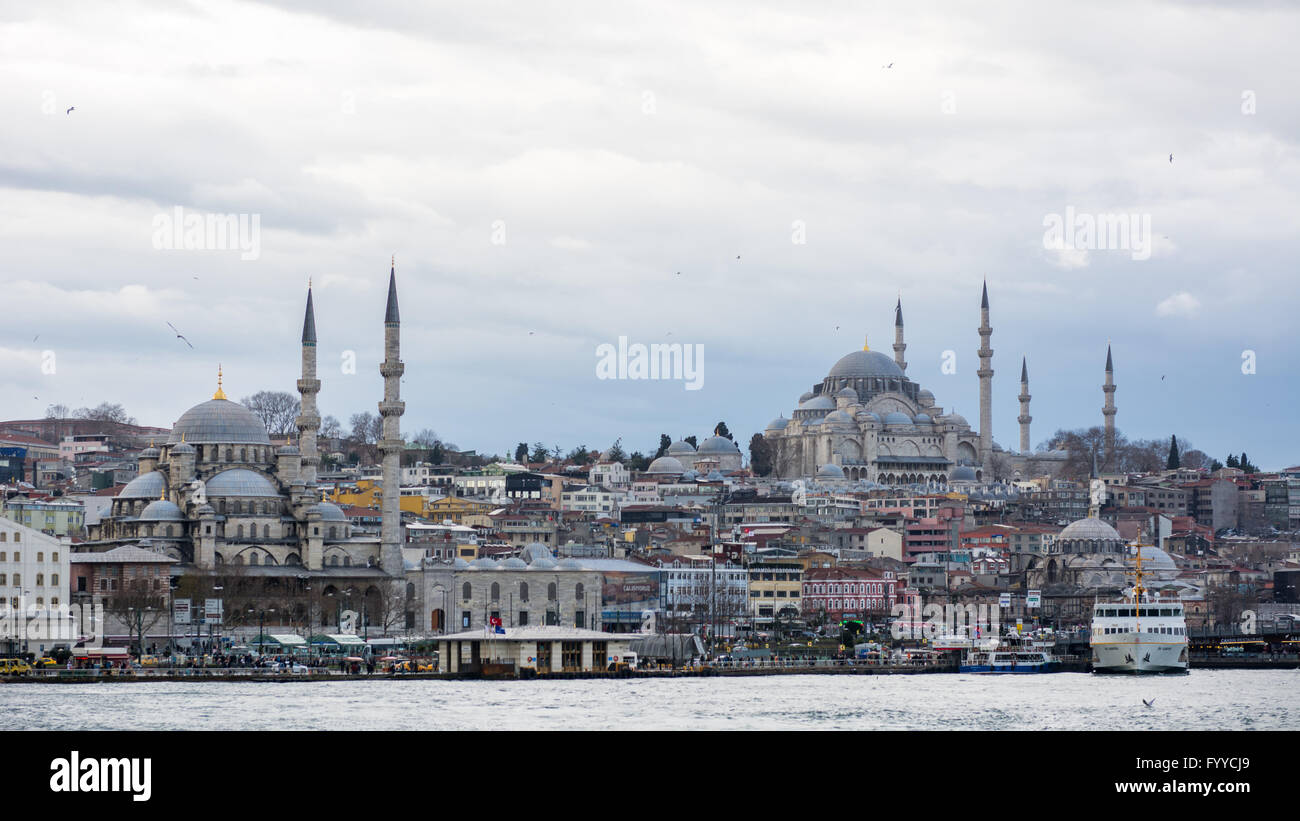 Nuova Moschea Süleymaniye e moschea di Istanbul Foto Stock