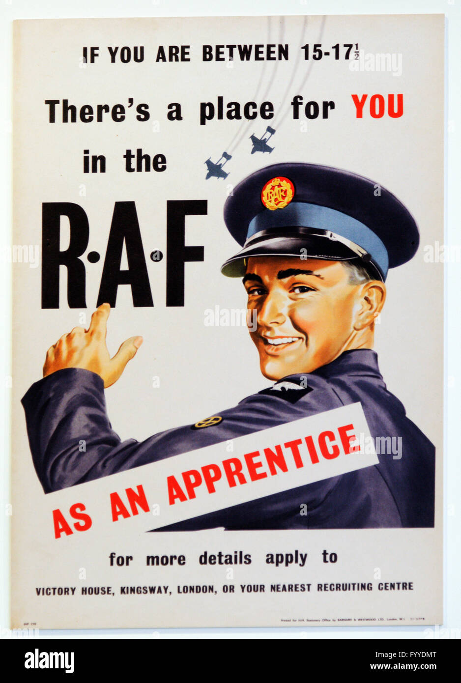 La seconda guerra mondiale la RAF apprendista poster di reclutamento Foto Stock