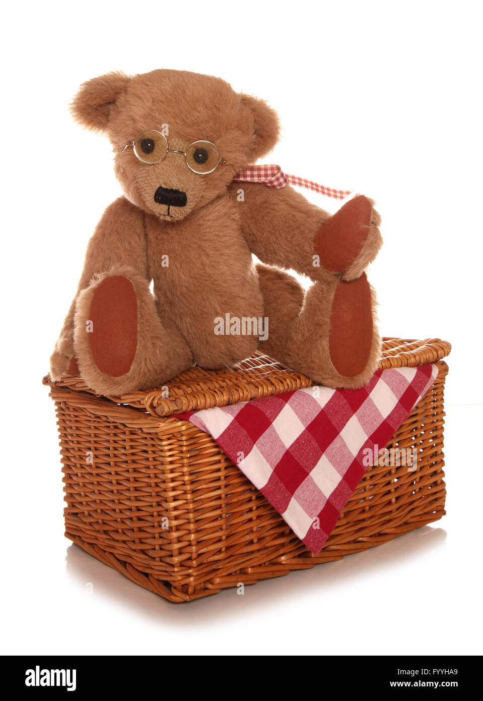 Teddy bear picnic giocattolo morbido ritaglio Foto Stock