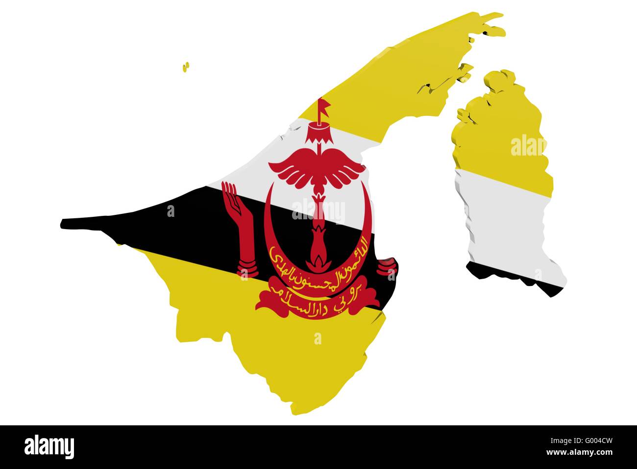 Mappa di bandiera del Brunei Foto Stock