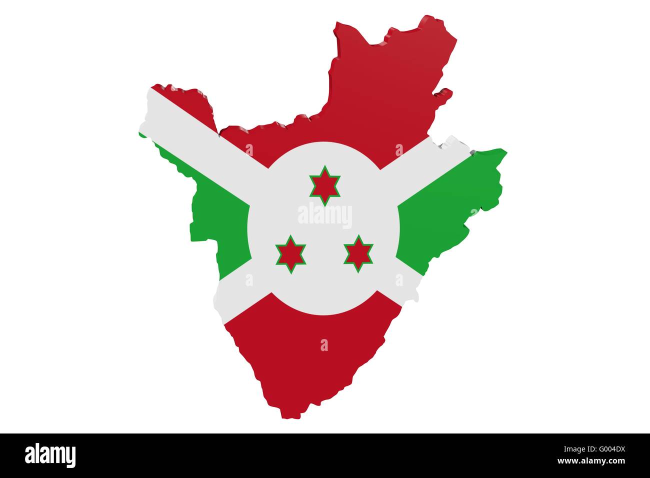 Burundi Bandiera Mappa Foto Stock