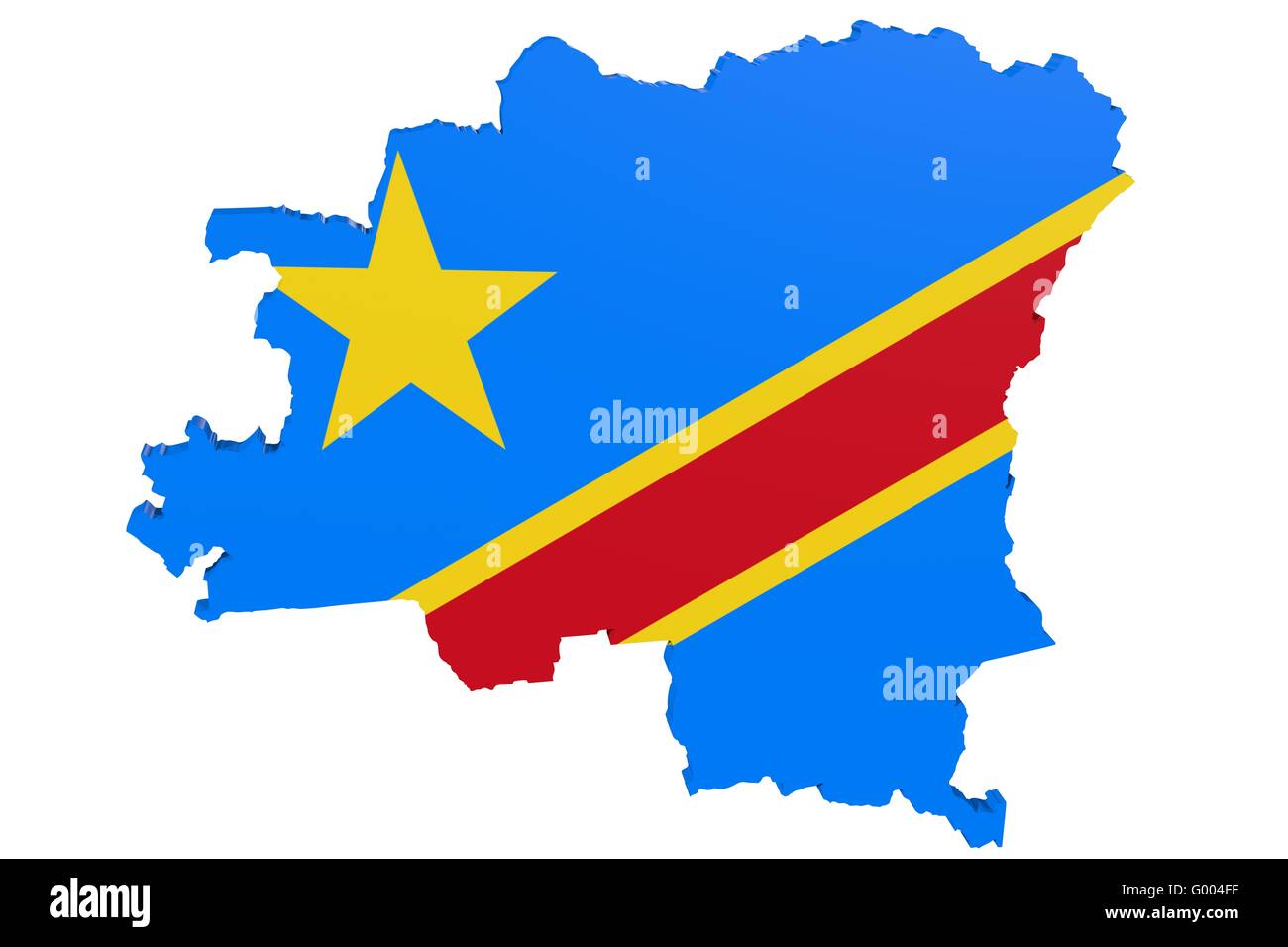 Repubblica democratica del Congo Bandiera Mappa Foto Stock