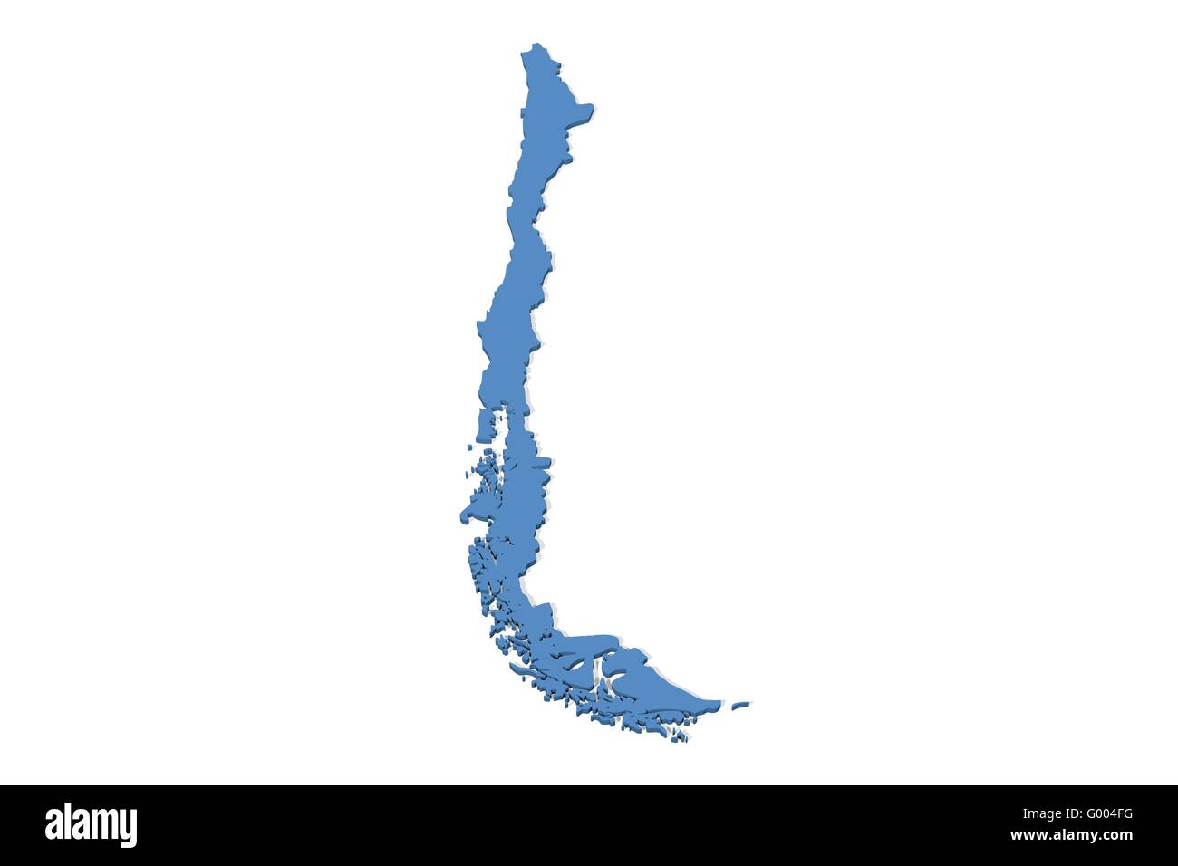 Mappa di Cile Foto Stock