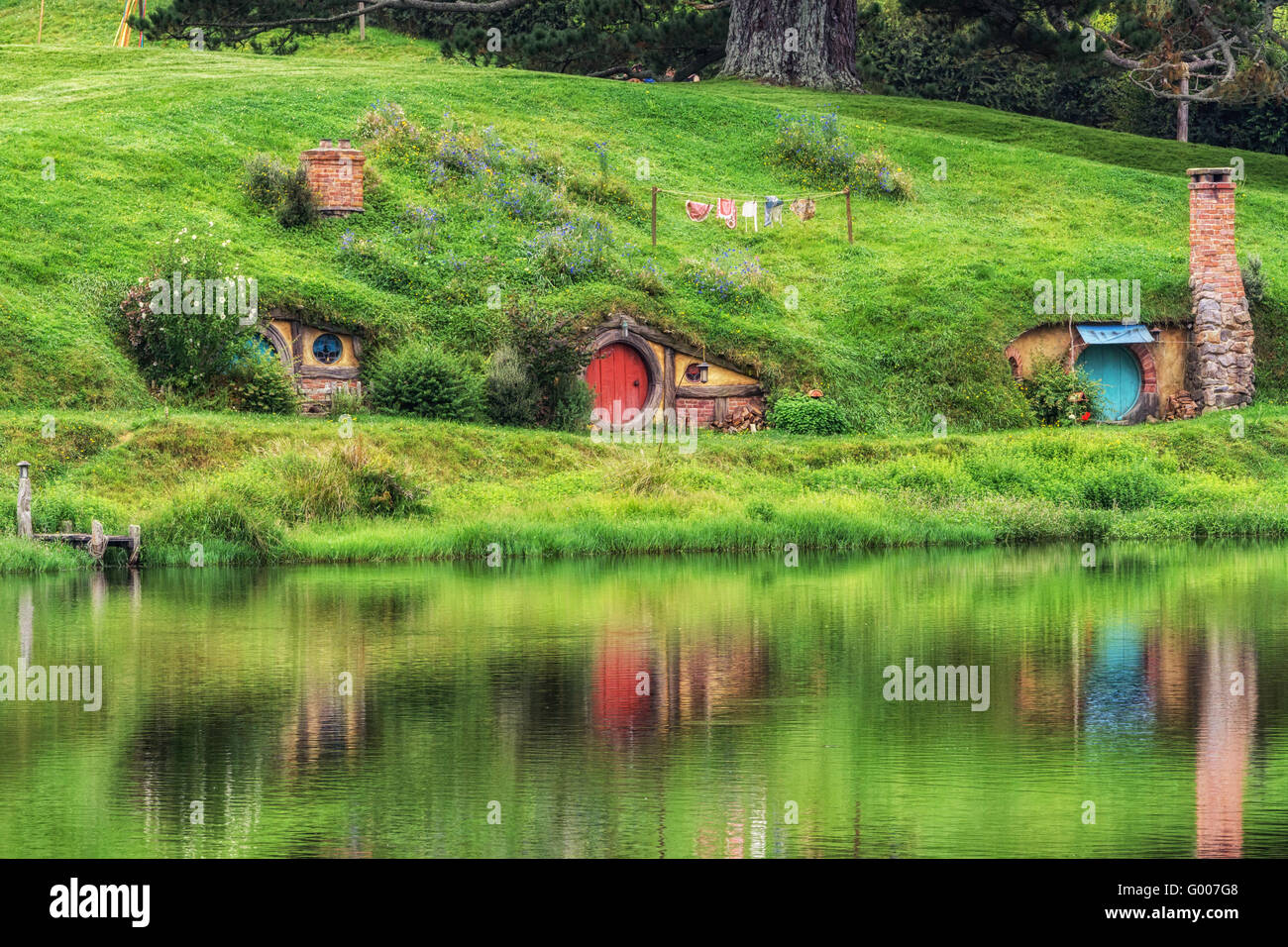 Hobbiton movie set Foto Stock