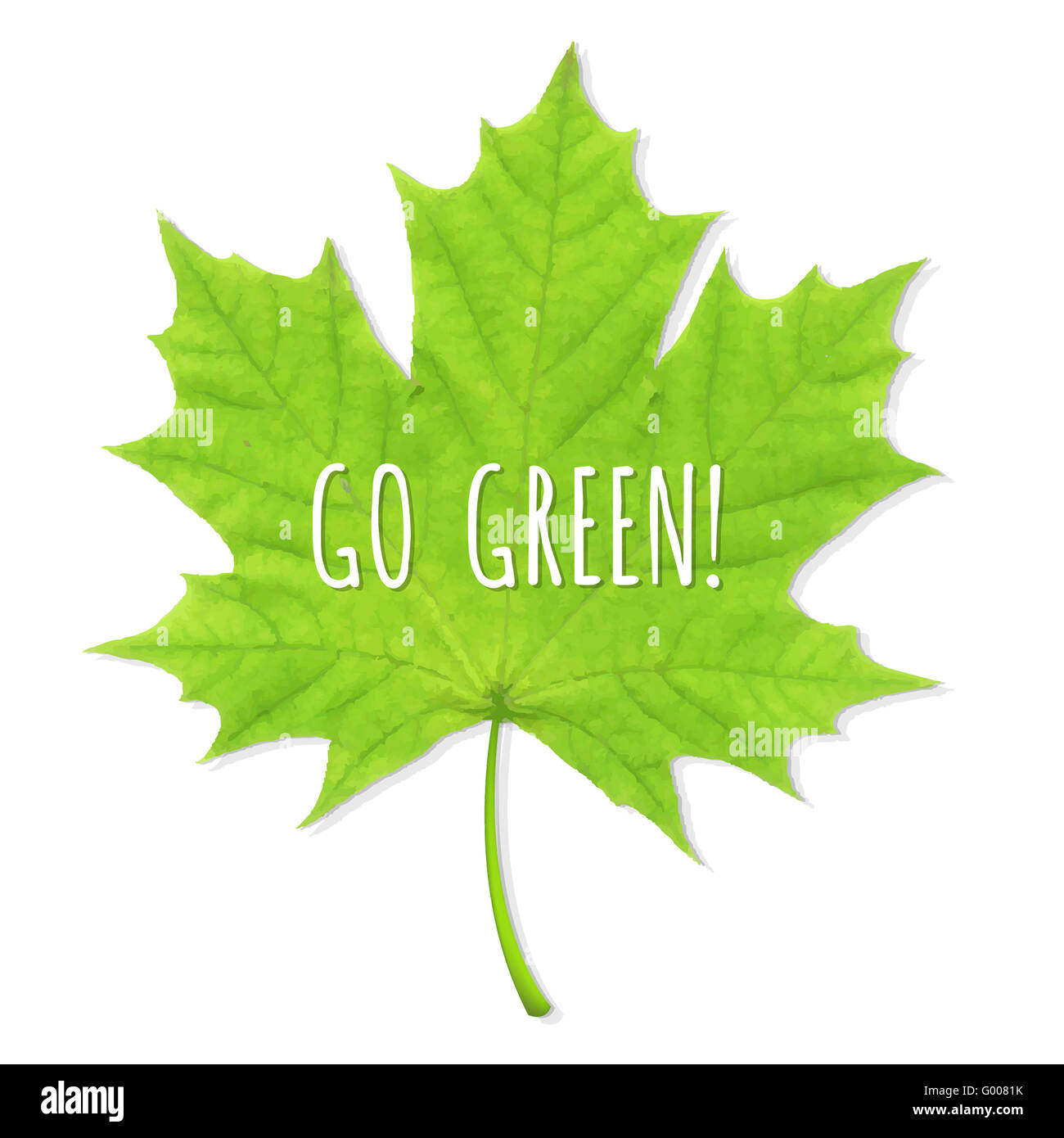 Foglia verde Go Green Foto Stock