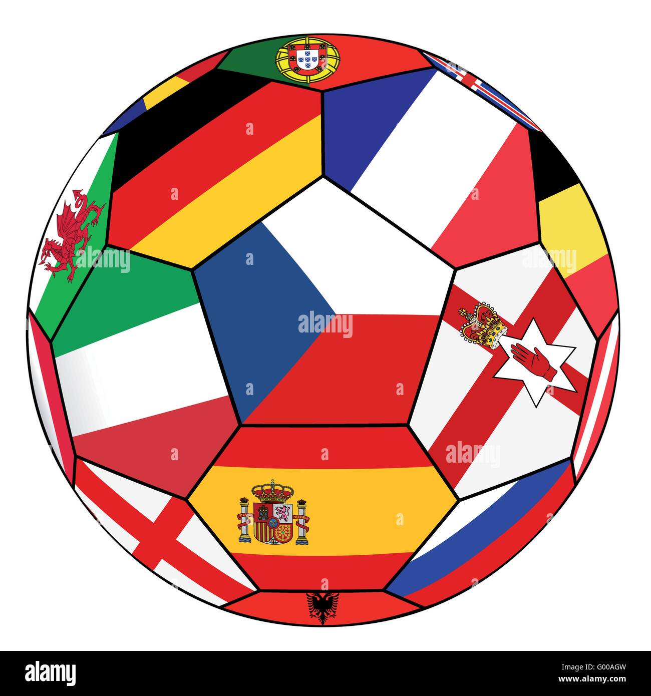 Pallone da calcio con la bandiera della Repubblica ceca nel centro Illustrazione Vettoriale