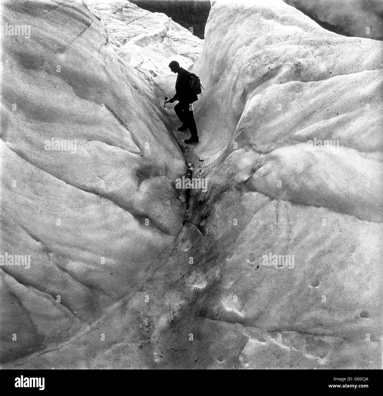 Scalatore in alta Engadina in Svizzera 1925 Alpi svizzere anni 20 Foto Stock