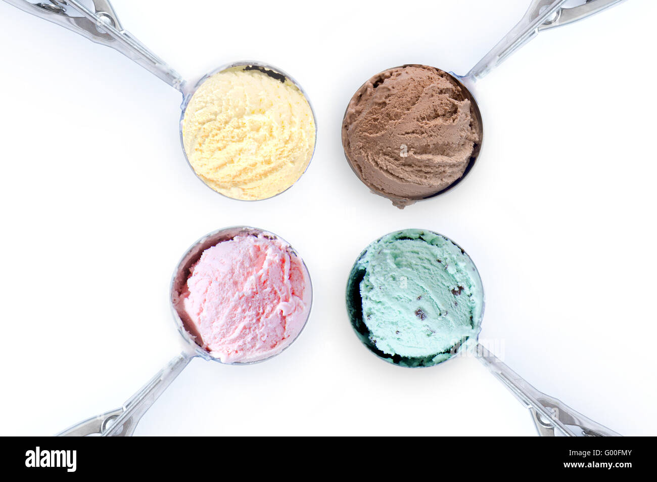 Ice Cream scoop sapori diversi Foto Stock
