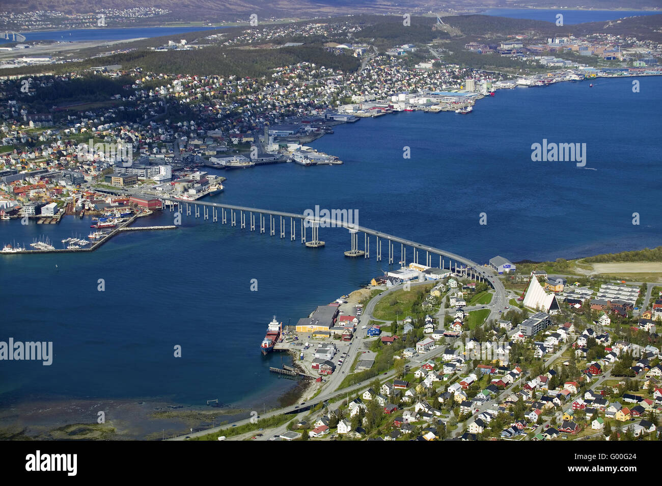 Città di Tromsoe Norvegia Foto Stock