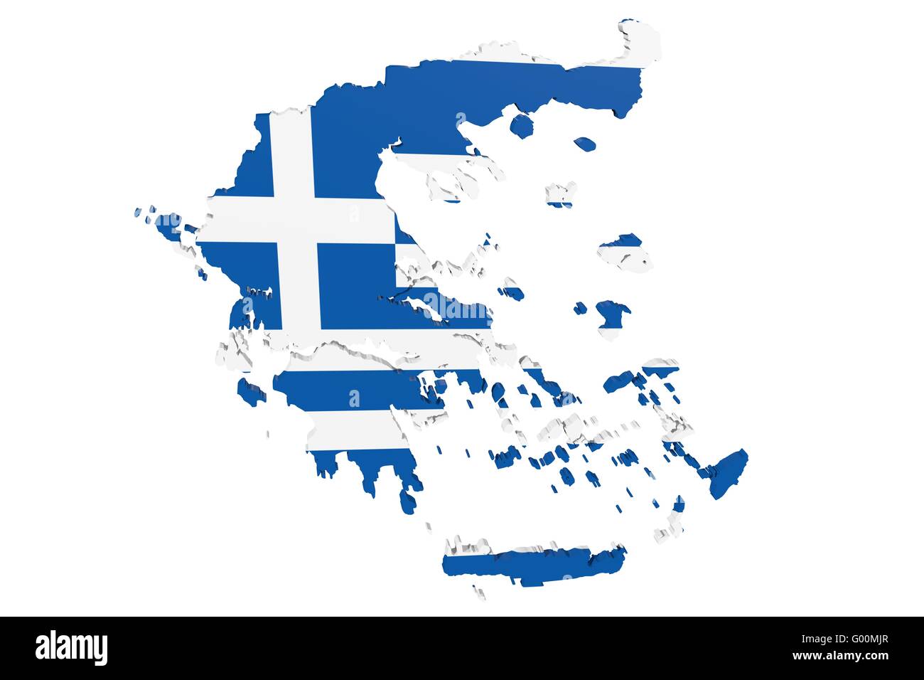 Mappa di bandiera greca Foto Stock