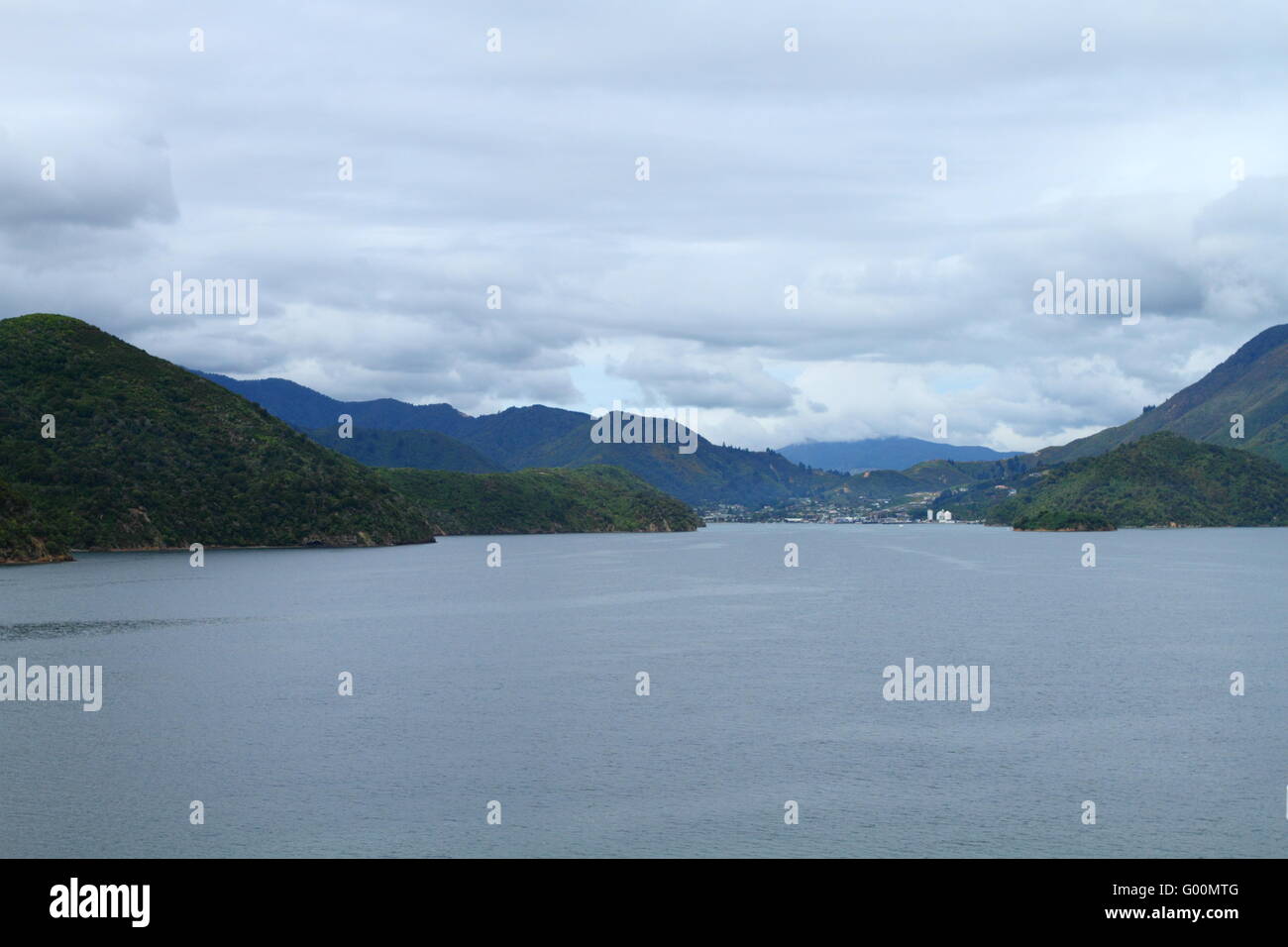 Bellissime coste del Marlborough Sounds Foto Stock