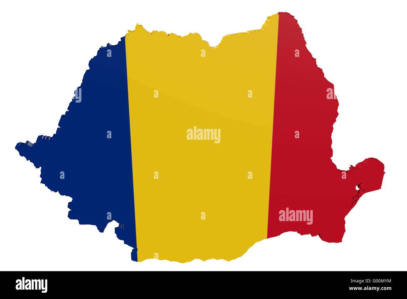 Bandiera rumena mappa Foto Stock