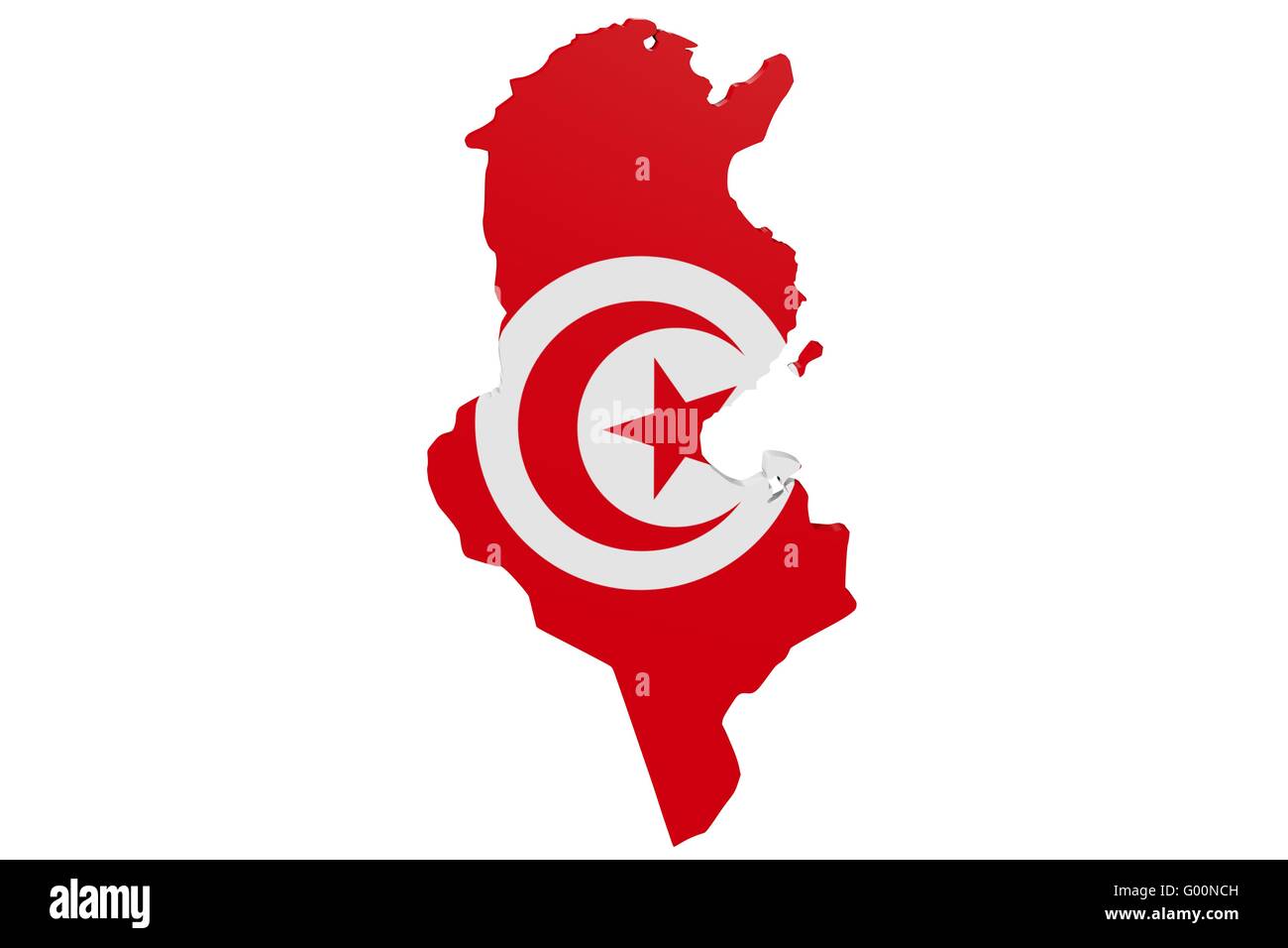 Bandiera tunisina mappa Foto Stock