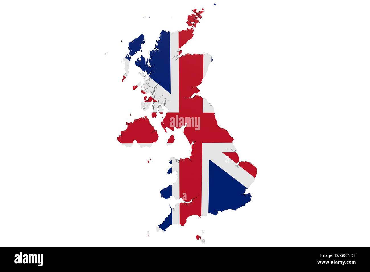 UK bandiera mappa Foto Stock