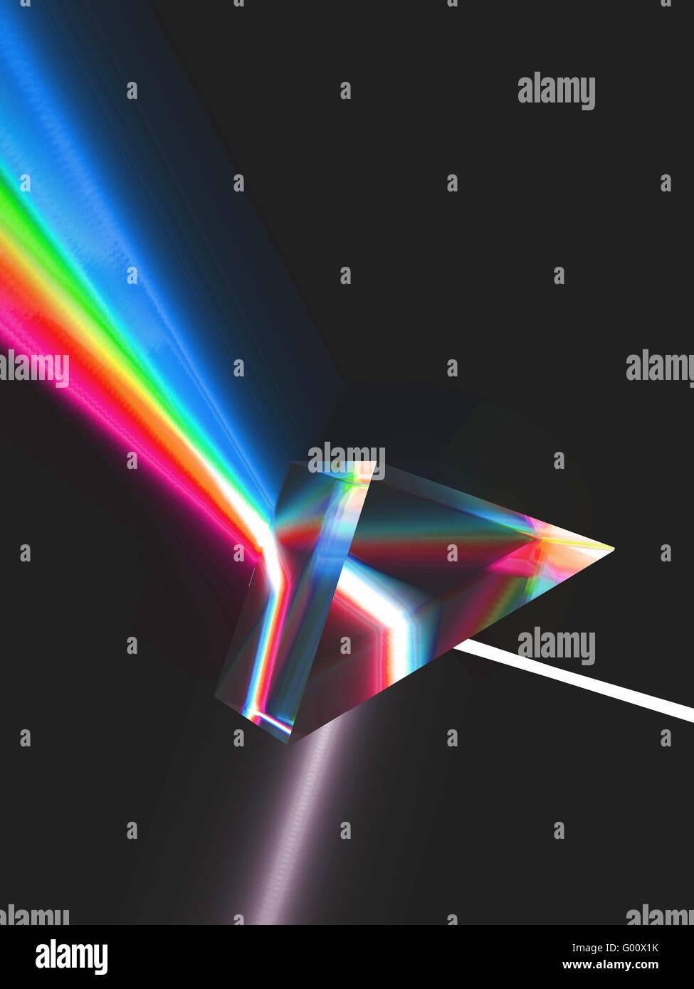 Prisma ottico con dispersione di luce Foto stock - Alamy