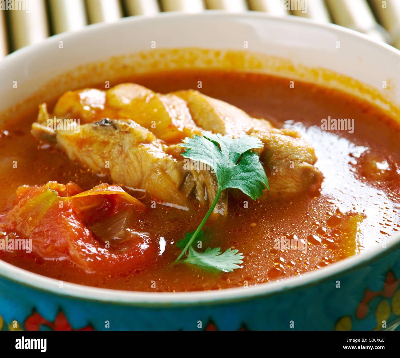 Pollo Chettinad Rasam - Sud zuppa indiana Foto Stock