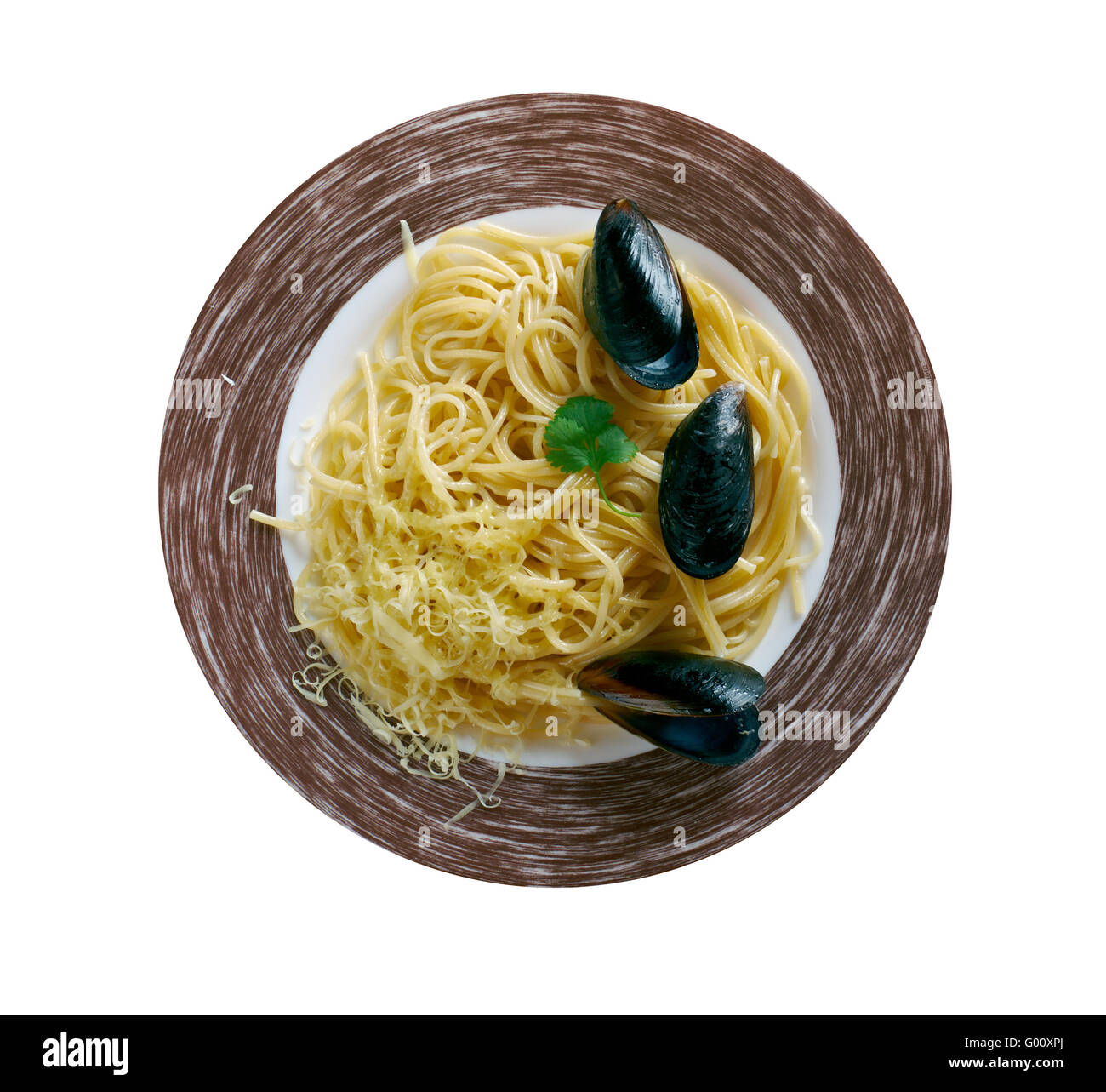 Spaghetti alle vongole - Italiano per gli spaghetti alle vongole.compreso Roma e più a sud in Campania Foto Stock