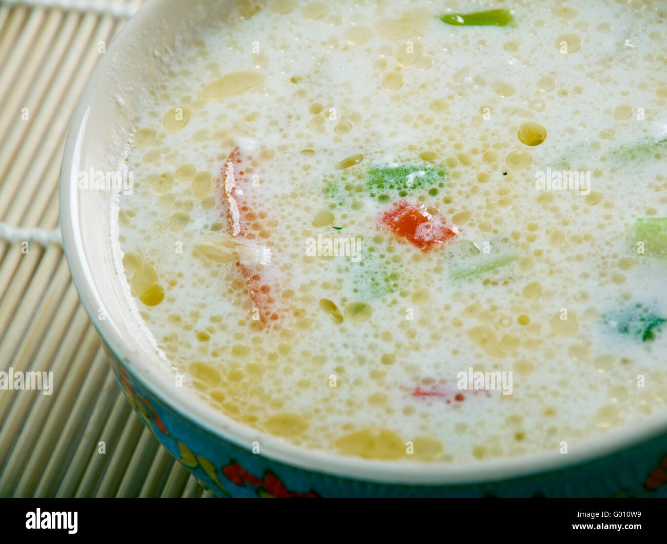 Piccante zuppa di Quinoa close up Foto Stock