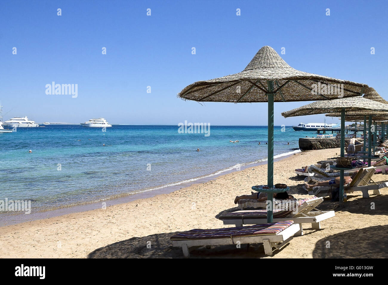 Spiaggia sul Mar Rosso in Egitto Foto Stock