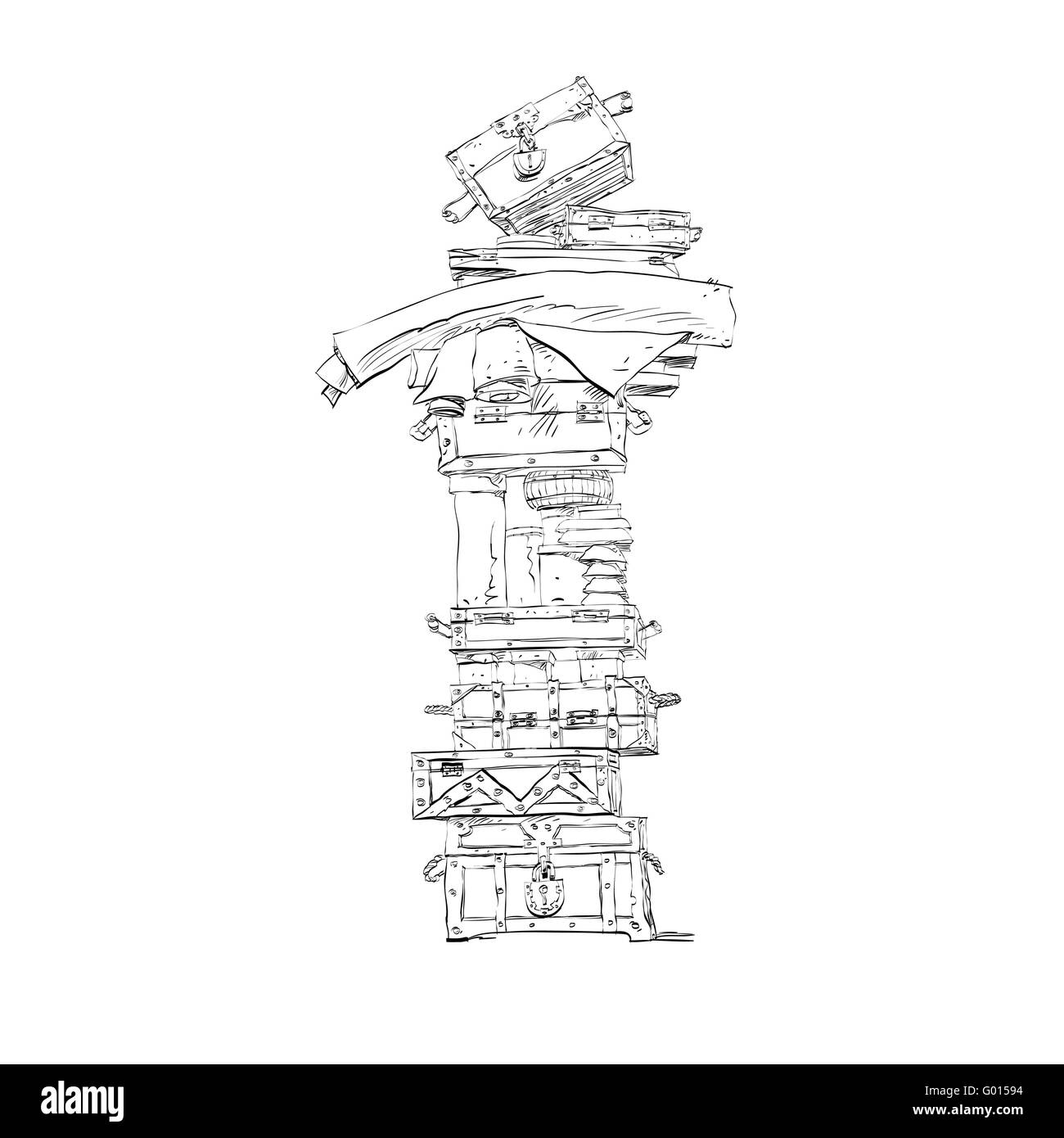 Tesoro dei pirati petto d'oro Illustrazione Vettoriale