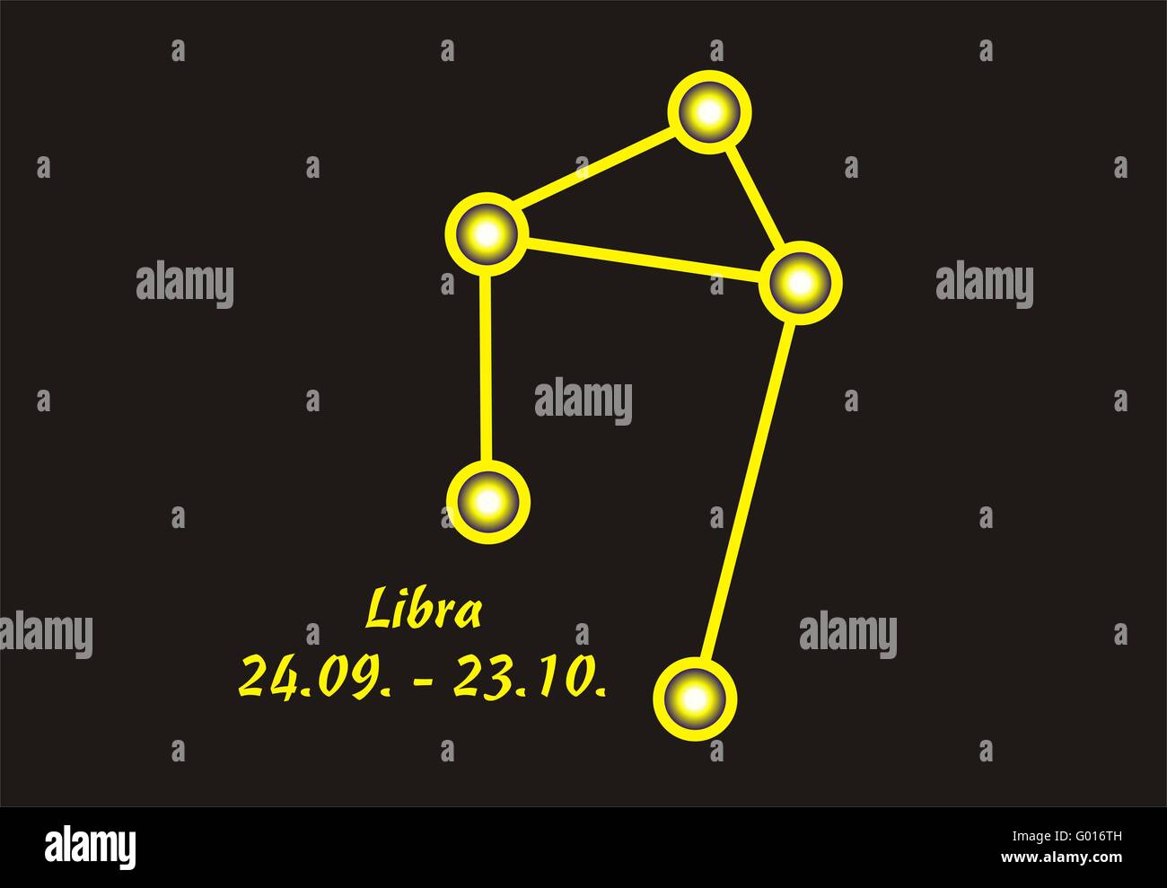 Il segno dello zodiaco libra Foto Stock