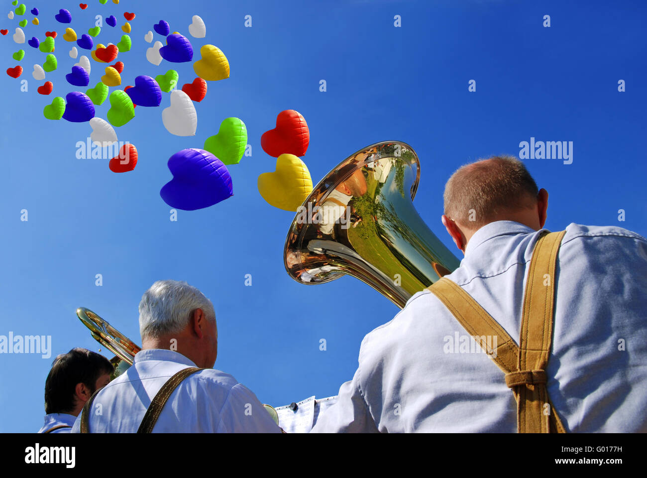 Bavarese di musica di soffiatura Foto Stock