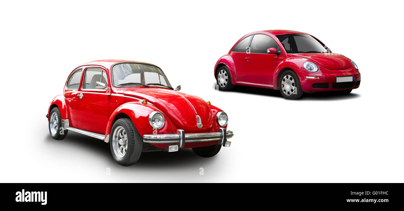 Classic car vs auto nuova Foto Stock