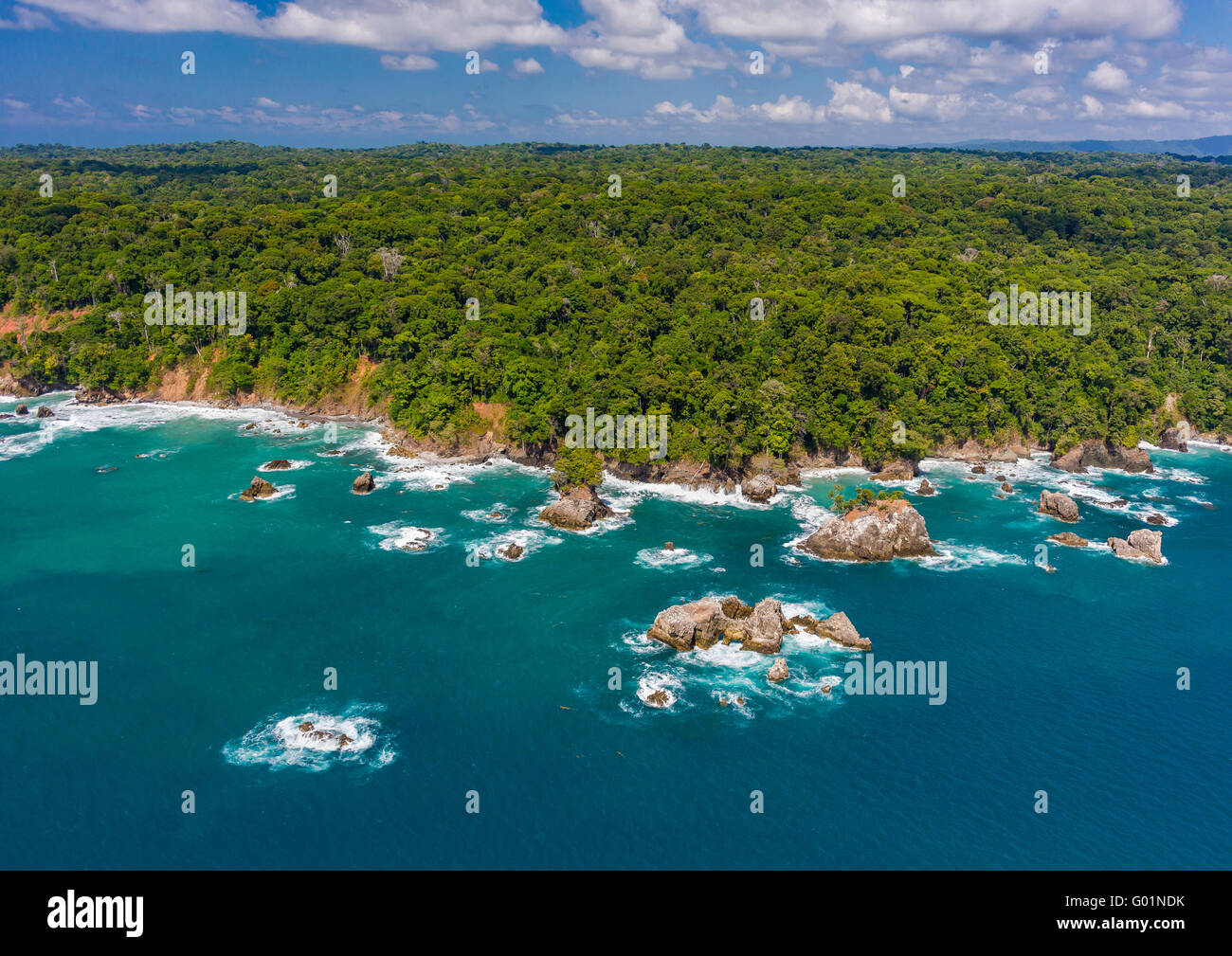 Parco nazionale di Corcovado, COSTA RICA - foresta di pioggia e la costa del Pacifico della penisola di Osa. Foto Stock