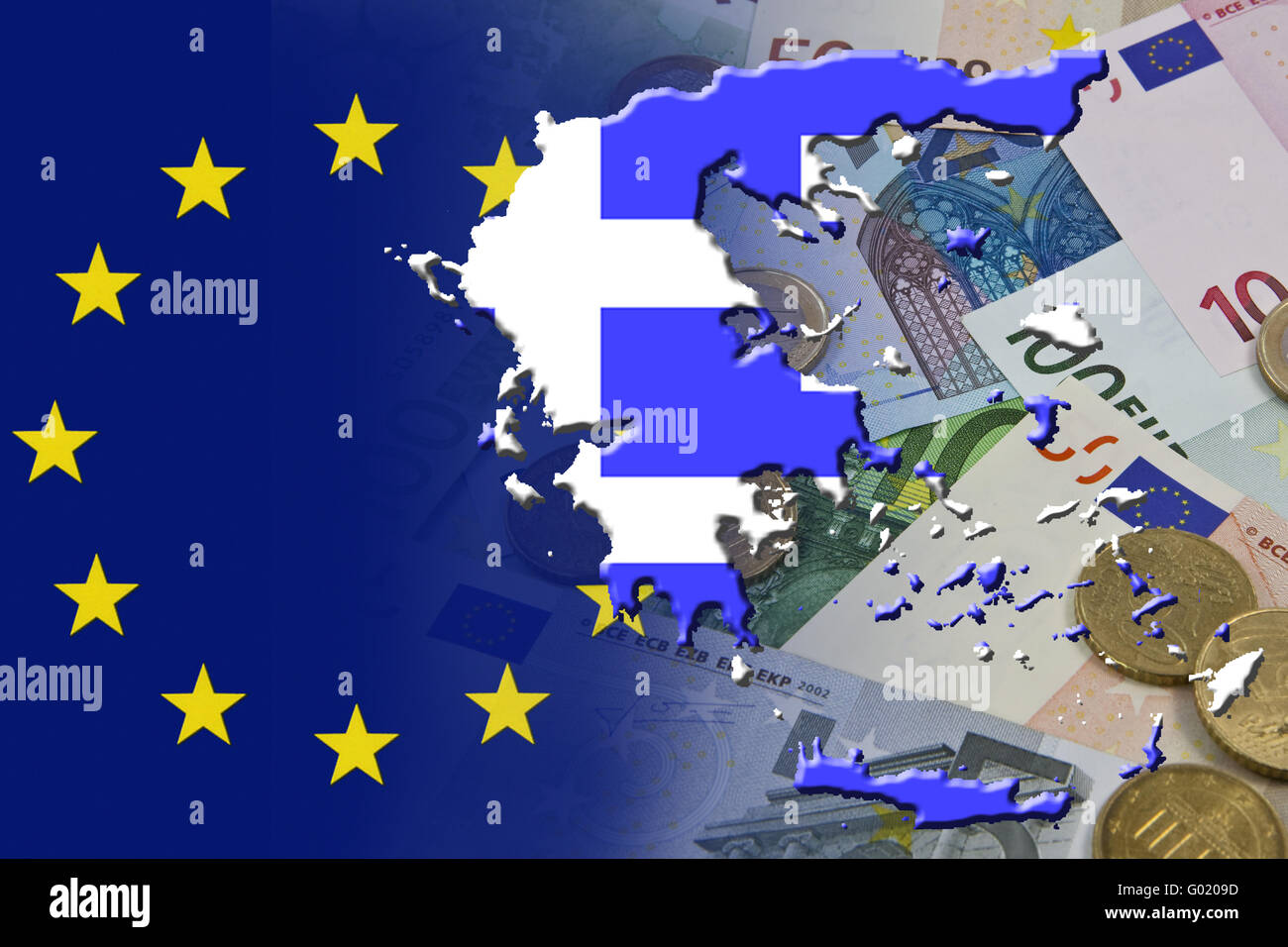 Crisi finanziaria ed economica della zona euro in Europa del paese Grecia Foto Stock