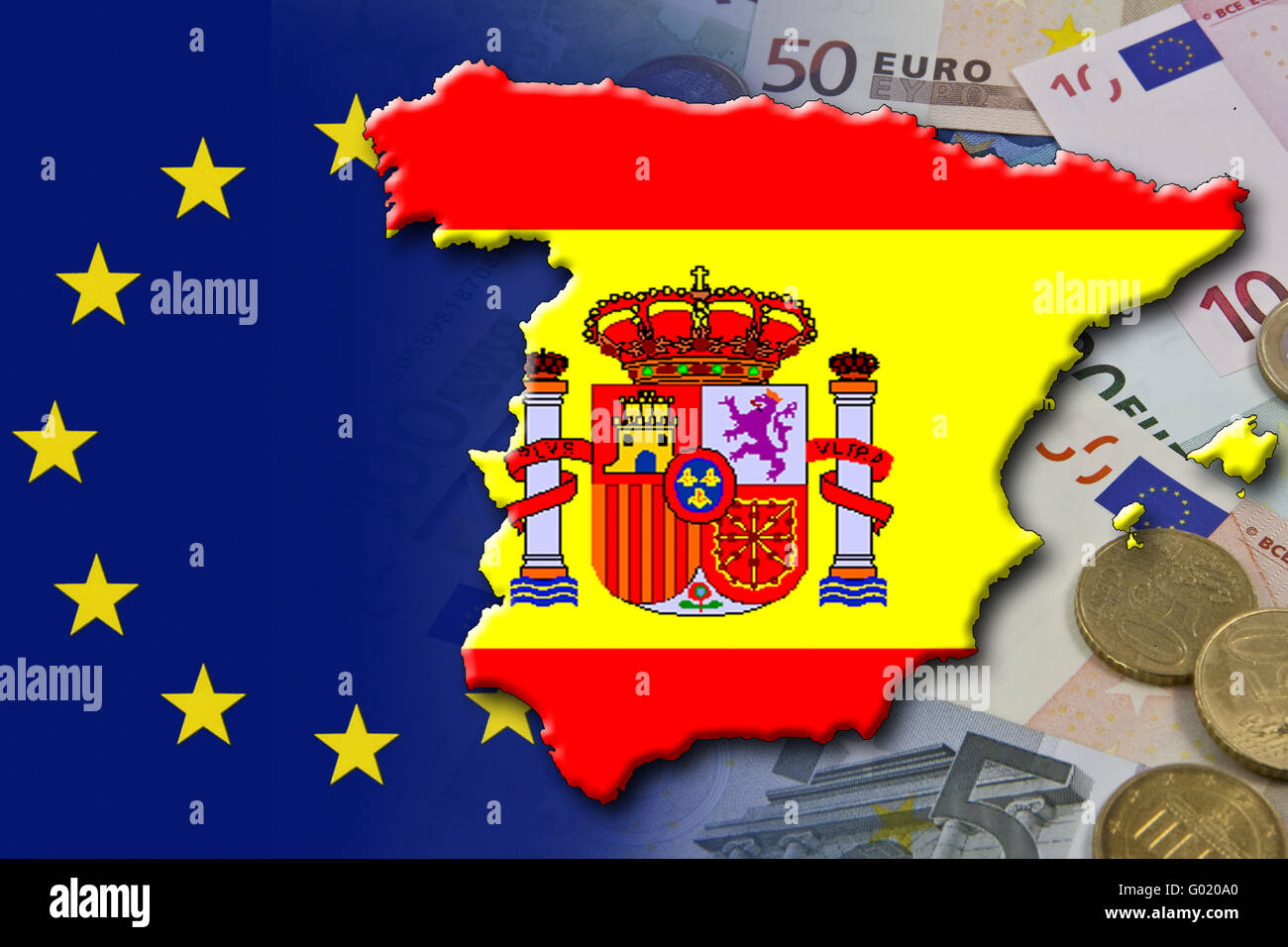 Crisi finanziaria ed economica nella zona euro in Europa del paese Spagna Foto Stock