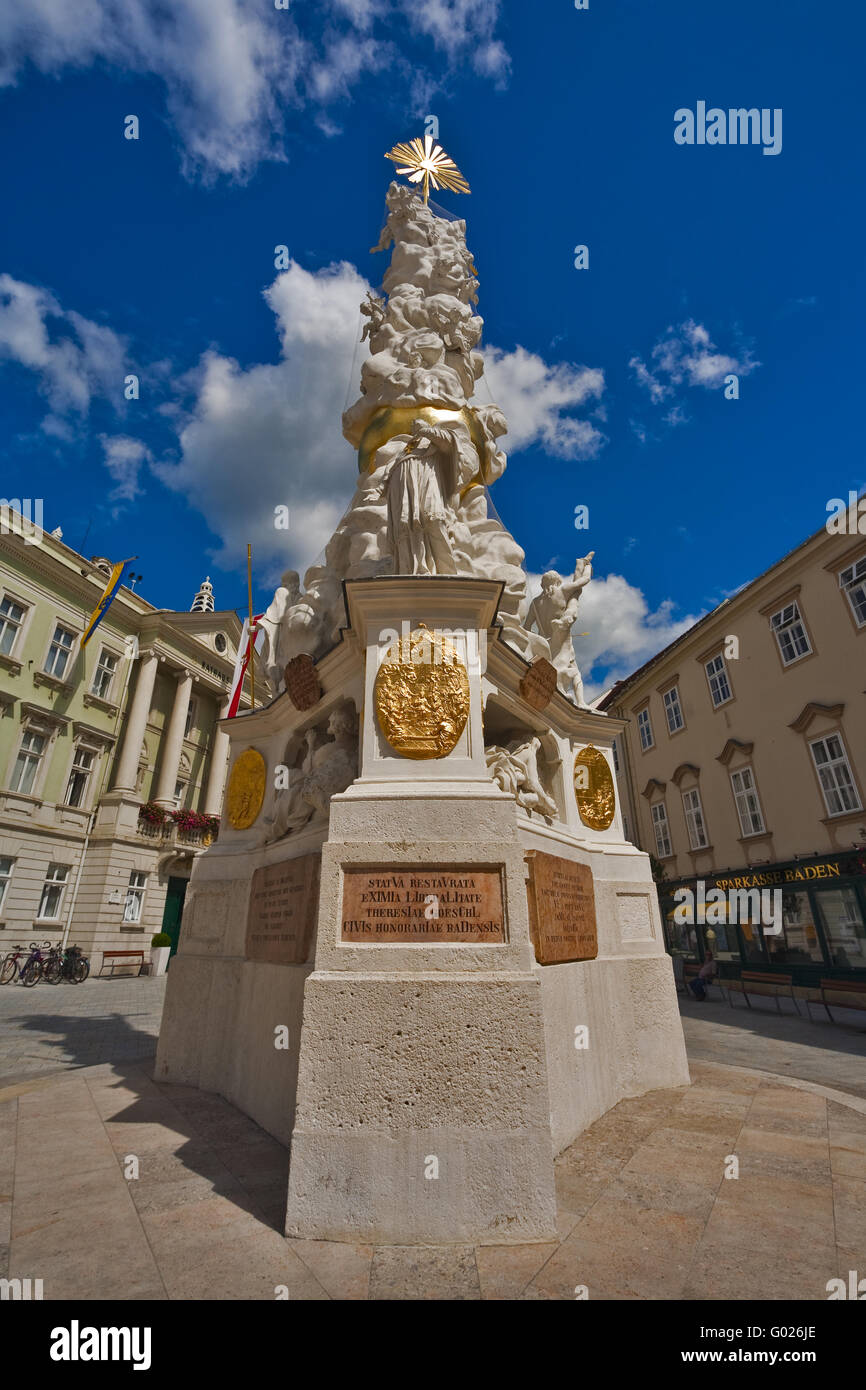 Colonna della Peste in Baden, Austria Inferiore, Austria, Europa Foto Stock