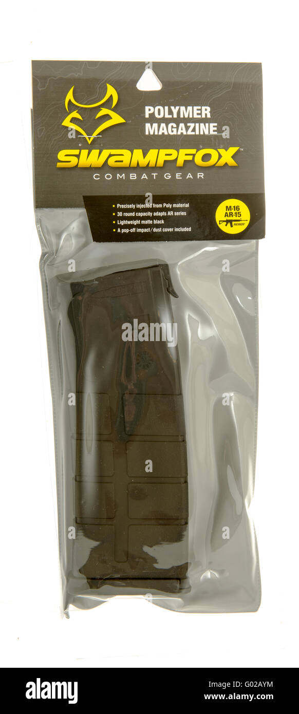 Winneconne, WI - 10 GEN 2016: Pacchetto di una rivista Swampfox per fucili AR. Foto Stock