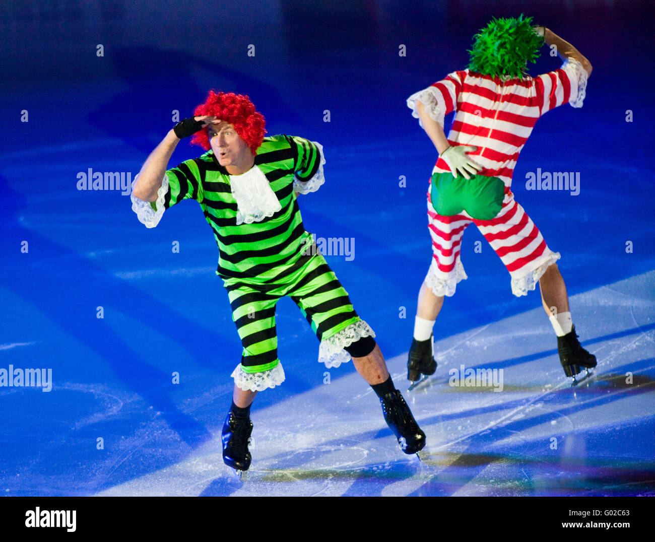 Clown sul ghiaccio Foto Stock