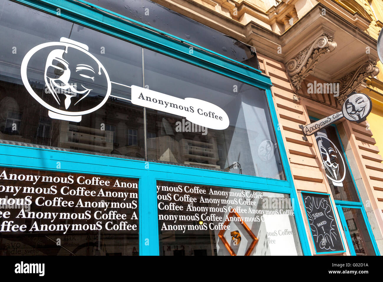 Anonymous Coffee Club, Jugoslavska Street, Prague Bar Repubblica Ceca Foto Stock